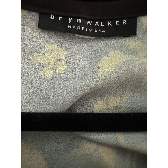 BRYN WALKER Cara Paisley Floral Print Top Peasant Sleeves Tie-Back - Sz Small - Picture 3 of 5